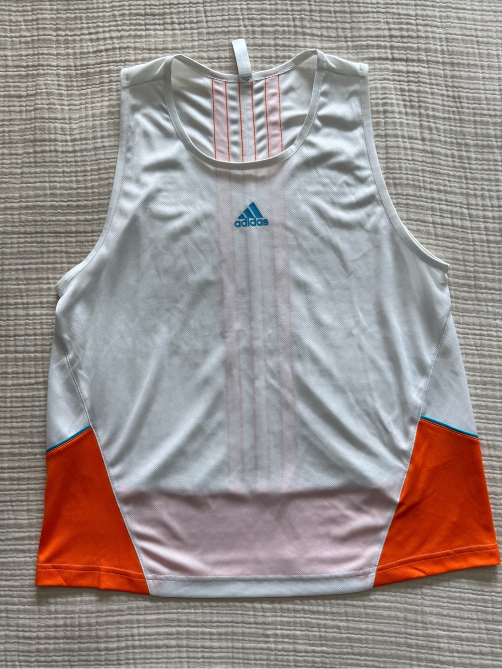 Adidas 365 Women in Power Basketball Tank Top White Orange Blue XS, EUC